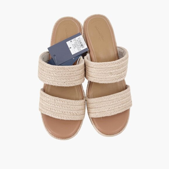 NEW Universal Thread Kayli Jute Two Band Wedge Heels - Tan - Picture 5 of 11